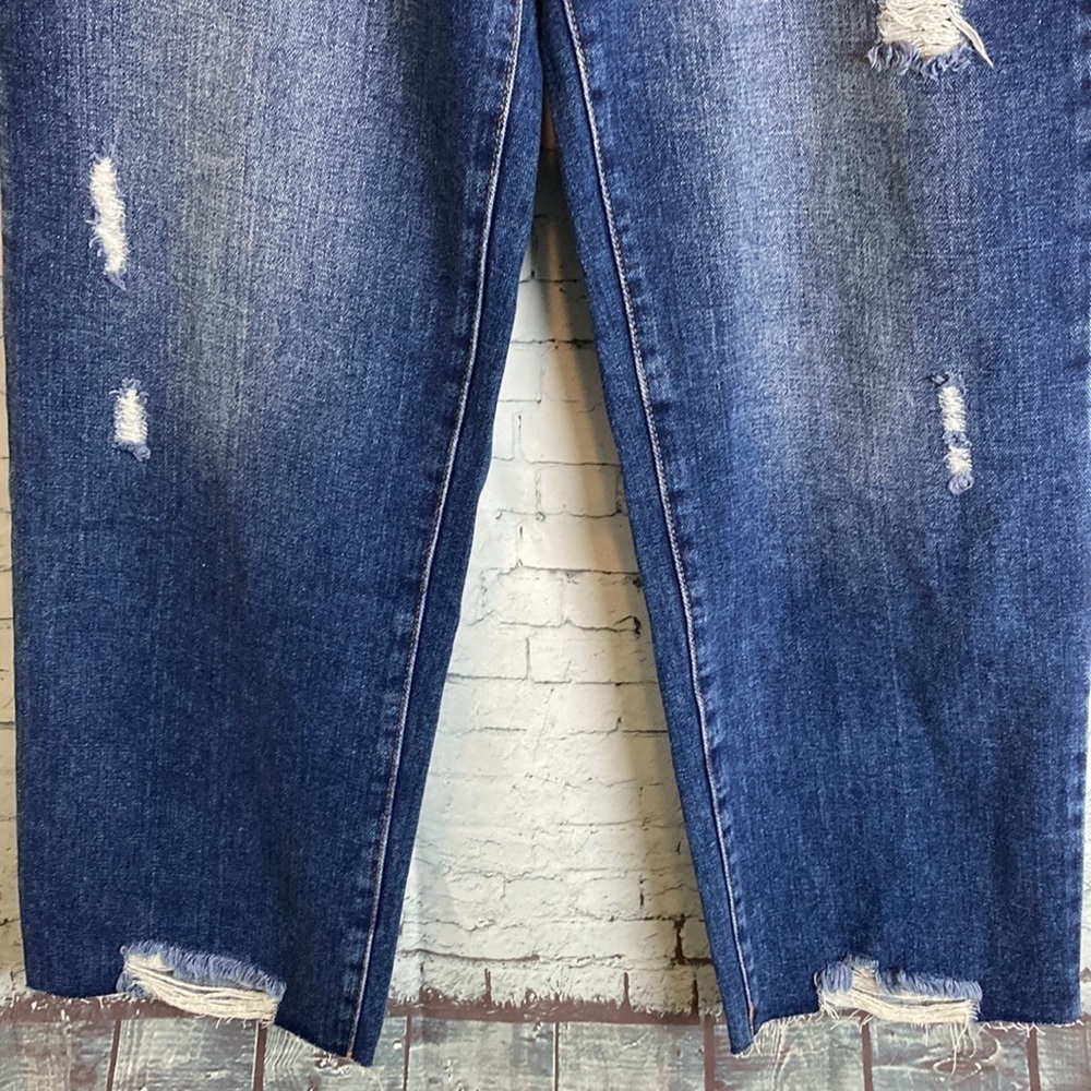 1822 DENIM Minna Distressed Straight Leg Jeans No Gap Waistband Baggy Loose NWT - Picture 5 of 16